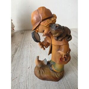 Vintage anri inspector 6" ferrandiz hes not heavy detective bird cat boy